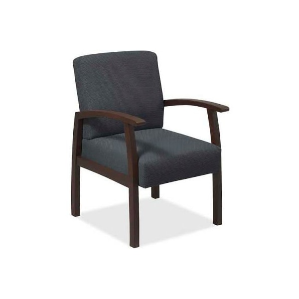 Sp Richards Lorell Deluxe Fabric Guest Chair, 24"W x 25"D x 35-1/2"H, Expresso Frame/Charcoal Seat LLR68555 - main